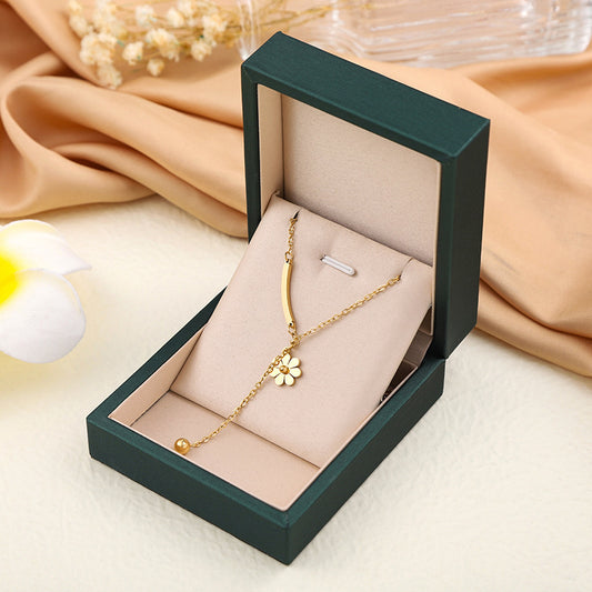 Necklace,stainless Steel,with Flower And One Horizontal ,Only Self-pickup Is Supported, And The Displayed Prices Are All Self-pickup Prices