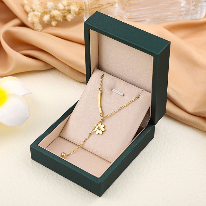 Necklace,stainless Steel,with Flower And One Horizontal ,Only Self-pickup Is Supported, And The Displayed Prices Are All Self-pickup Prices