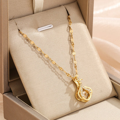Necklace,stainless Steel,with Golden Flower ,Only Self-pickup Is Supported, And The Displayed Prices Are All Self-pickup Prices