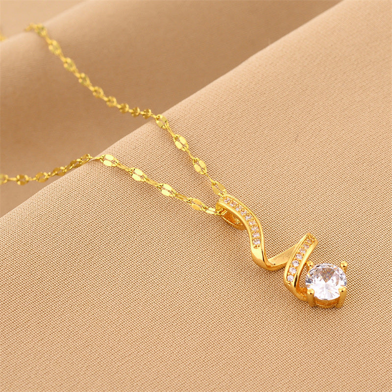 Necklace,stainless Steel,with Helix And Water Drop,Only Self-pickup Is Supported, And The Displayed Prices Are All Self-pickup Prices