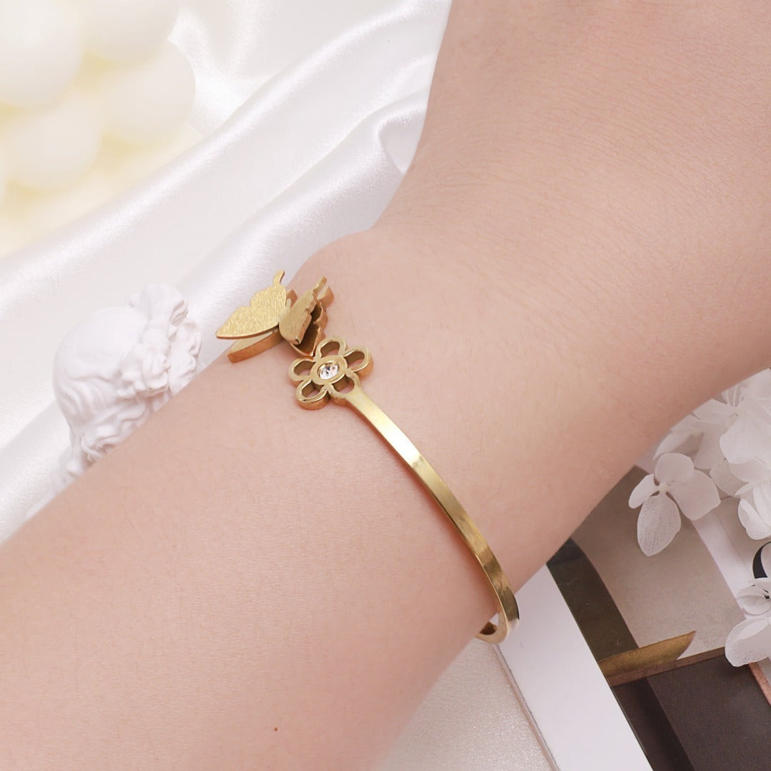 Bracelet With Butterfly,stainless Steel,Only Self-pickup Is Supported, And The Displayed Prices Are All Self-pickup Prices