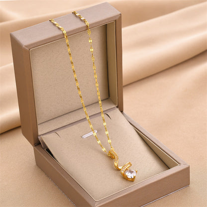 Necklace,stainless Steel,with Helix And Water Drop,Only Self-pickup Is Supported, And The Displayed Prices Are All Self-pickup Prices