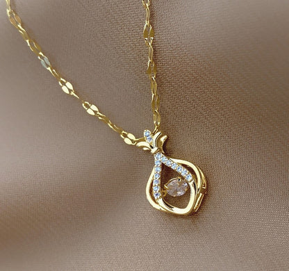 Necklace,stainless Steel,with Golden Flower ,Only Self-pickup Is Supported, And The Displayed Prices Are All Self-pickup Prices