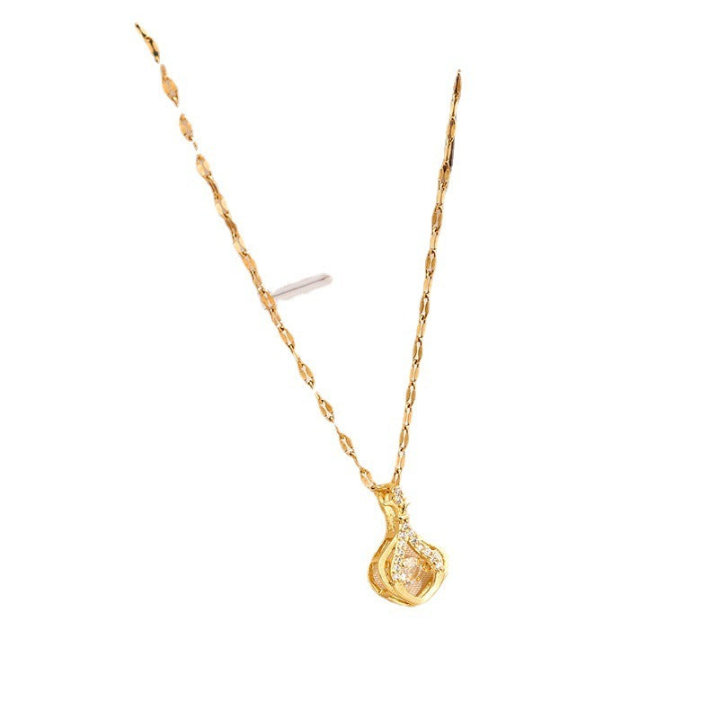 Necklace,stainless Steel,with Golden Flower ,Only Self-pickup Is Supported, And The Displayed Prices Are All Self-pickup Prices